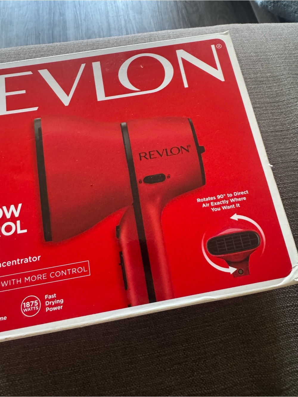 Revlon Red Compact Hair Dryer with Black Diffuser
